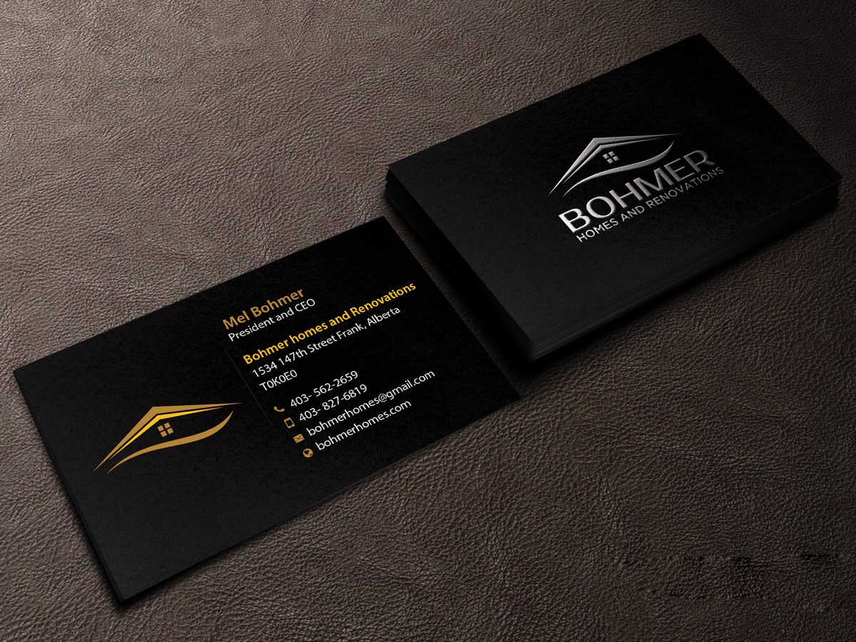 Business Card Design by Creations Box 2015 for Bohmer Homes and Renovations  | Design #14281626
