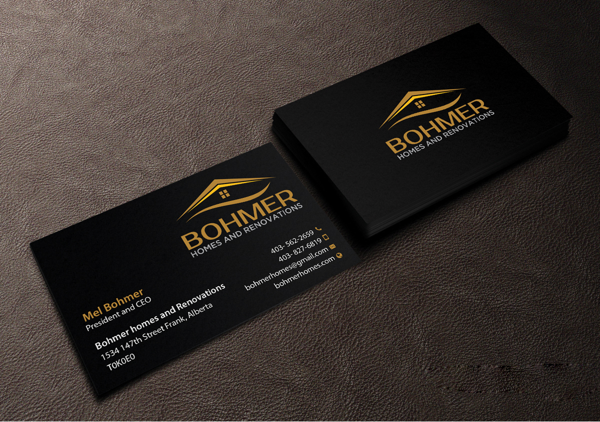 Business Card Design by Creations Box 2015 for Bohmer Homes and Renovations  | Design #14281631