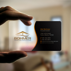 Business Card Design by Right_D for Bohmer Homes and Renovations  | Design: #14263669