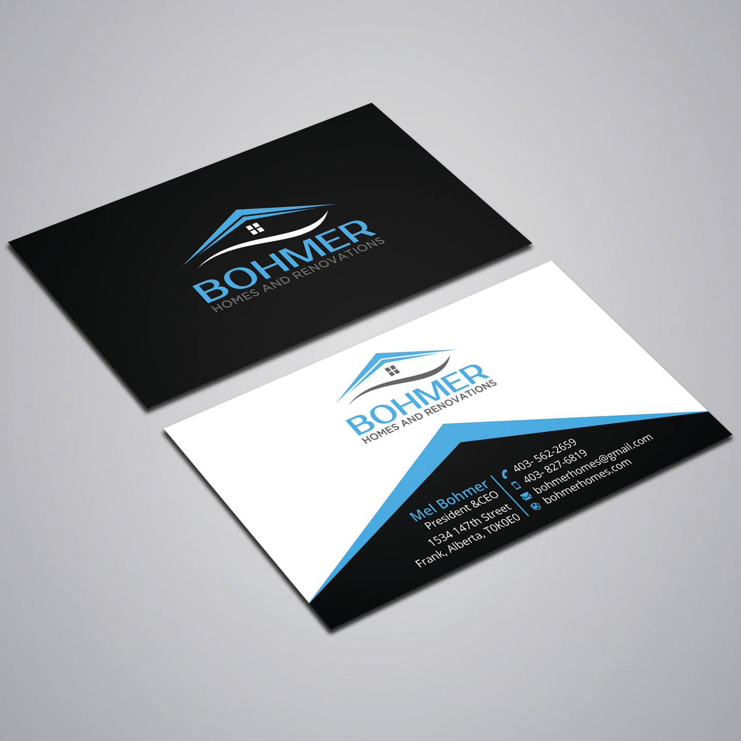 Design de Carte de Visite par Right_D pour Bohmer Homes and Renovations  | Design #14263976