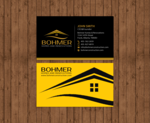 Business Card Design by chandrayaan.creative for Bohmer Homes and Renovations  | Design: #14251001