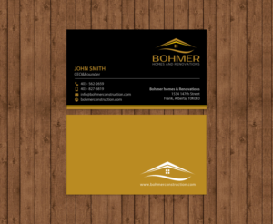Business Card Design by chandrayaan.creative for Bohmer Homes and Renovations  | Design: #14251004