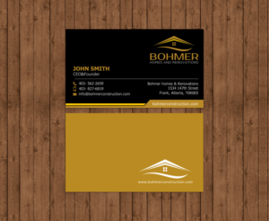 Business Card Design by chandrayaan.creative for Bohmer Homes and Renovations  | Design: #14251007