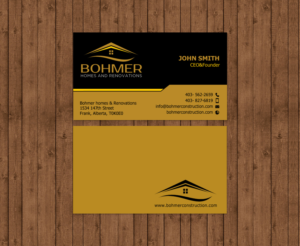 Business Card Design by chandrayaan.creative for Bohmer Homes and Renovations  | Design: #14253053