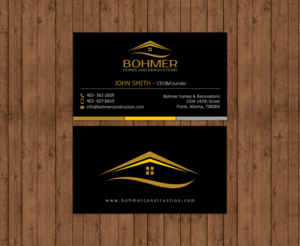 Business Card Design by chandrayaan.creative for Bohmer Homes and Renovations  | Design: #14253055