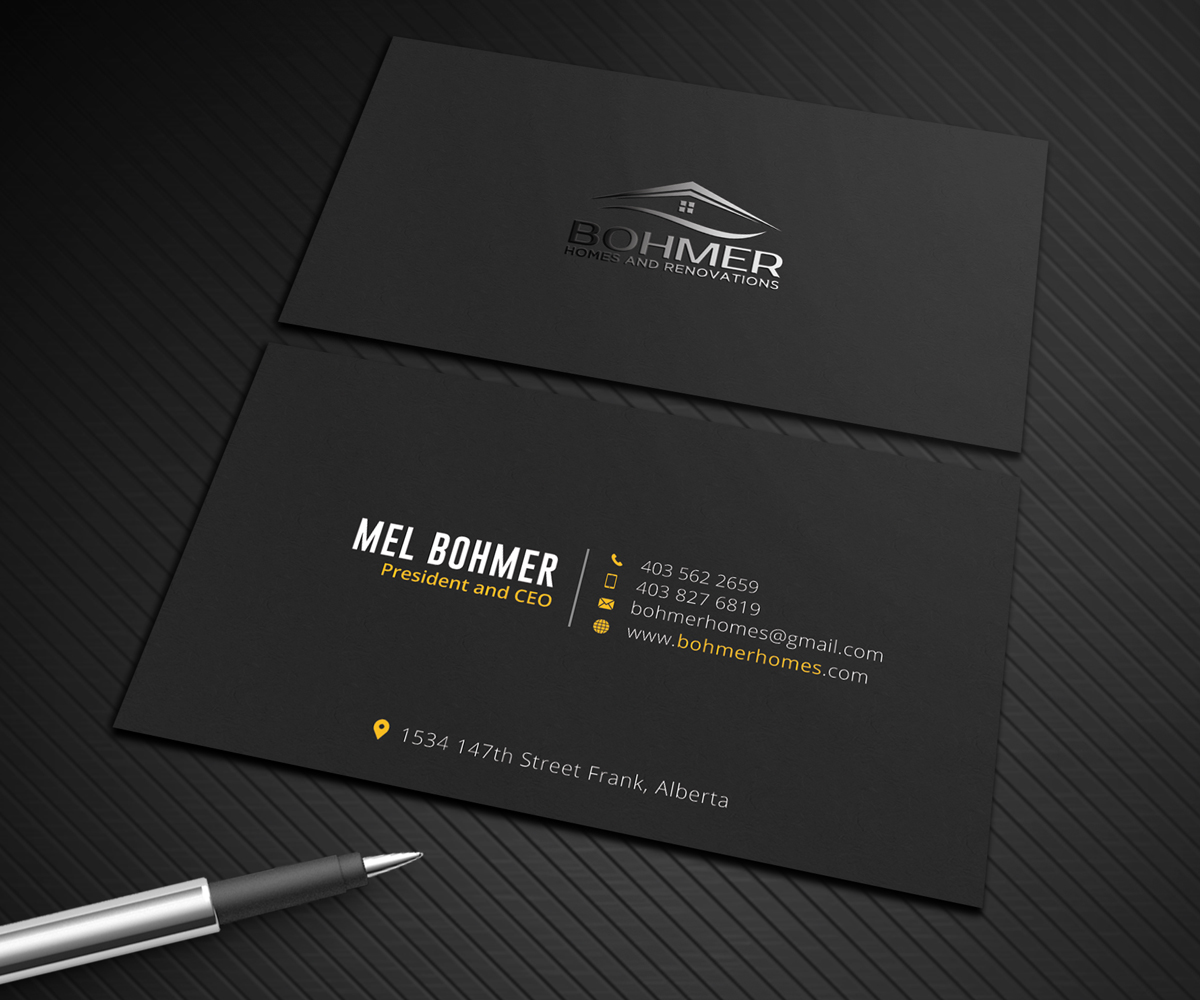 Business Card Design by Graphic Flame for Bohmer Homes and Renovations  | Design #14352221