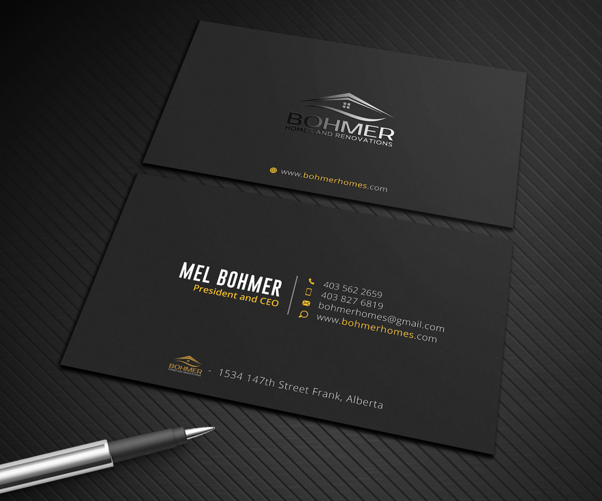 Business Card Design by Graphic Flame for Bohmer Homes and Renovations  | Design #14352222