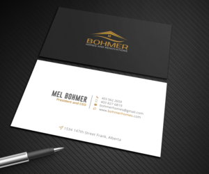 Business Card Design by Graphic Flame for Bohmer Homes and Renovations  | Design: #14352225