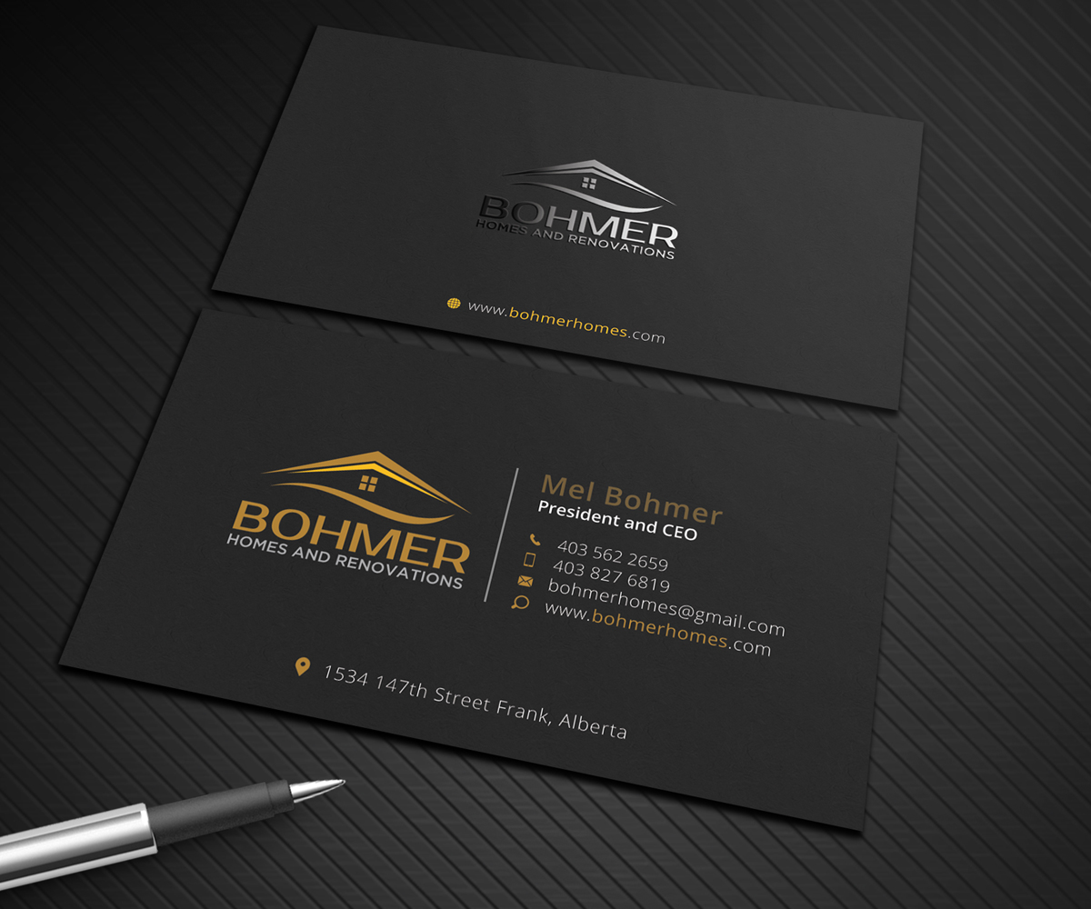 Visitenkarten-Design von Graphic Flame für Bohmer Homes and Renovations  | Design #14352226