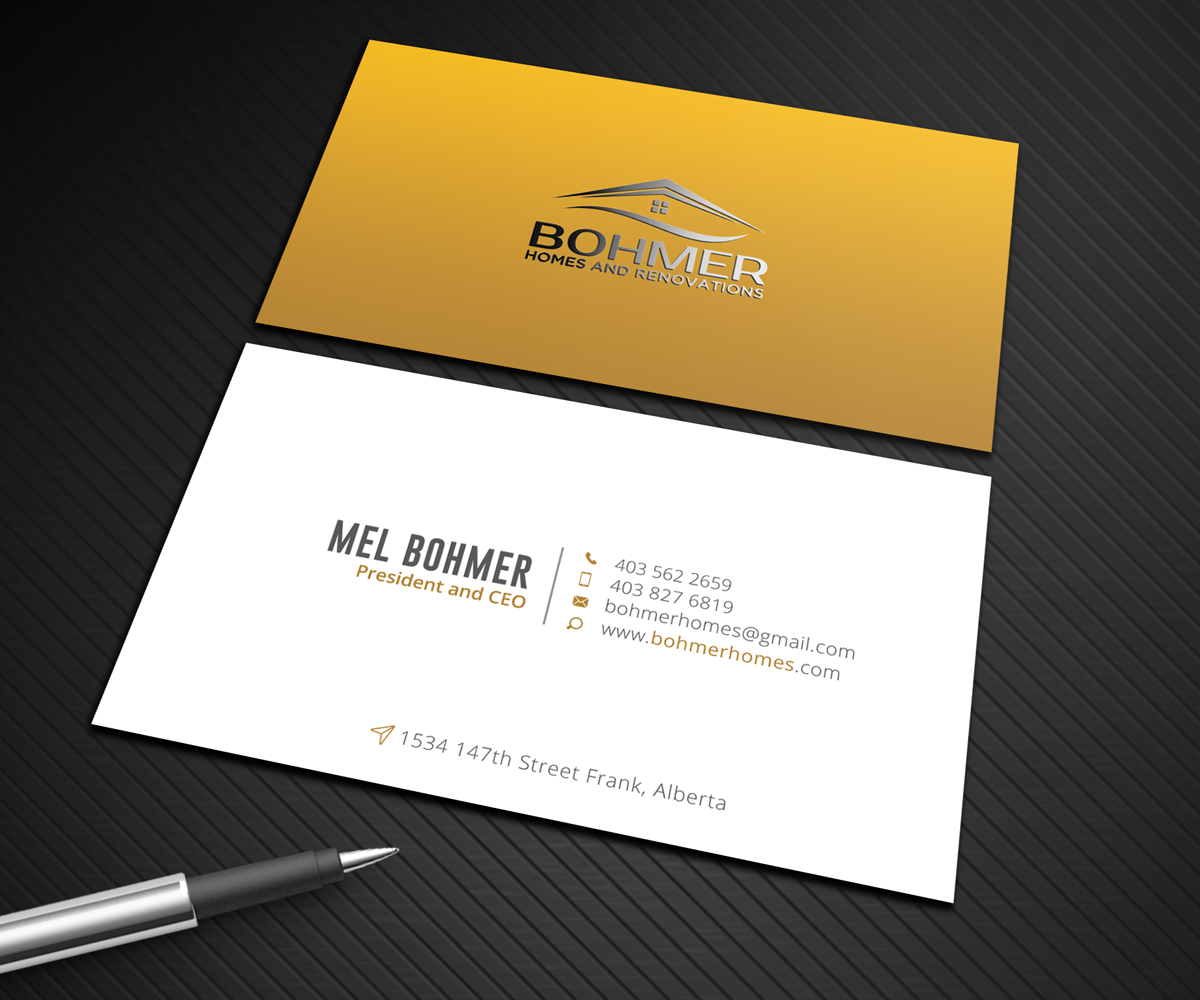 Business Card Design by Graphic Flame for Bohmer Homes and Renovations  | Design #14352234