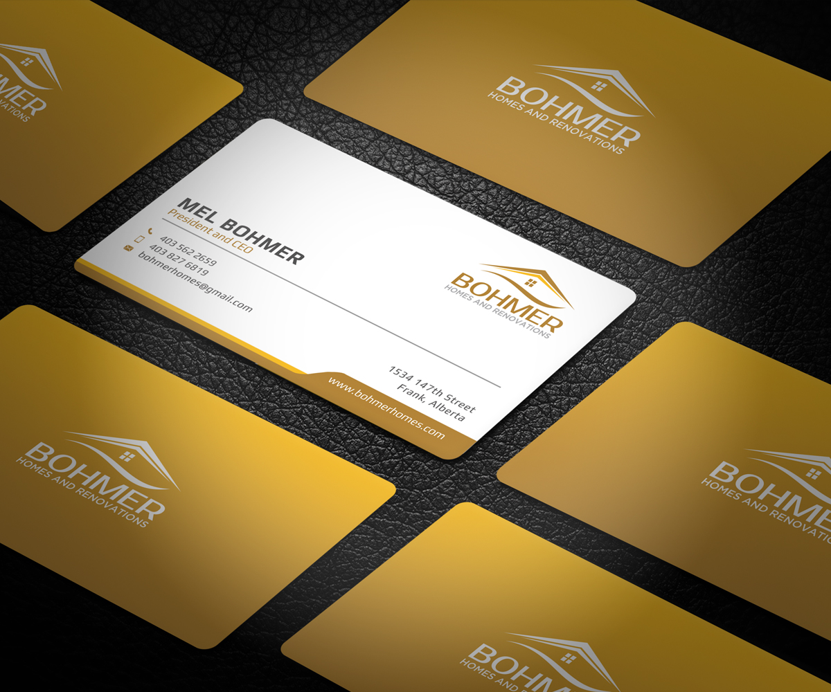 Business Card Design by Graphic Flame for Bohmer Homes and Renovations  | Design #14352235