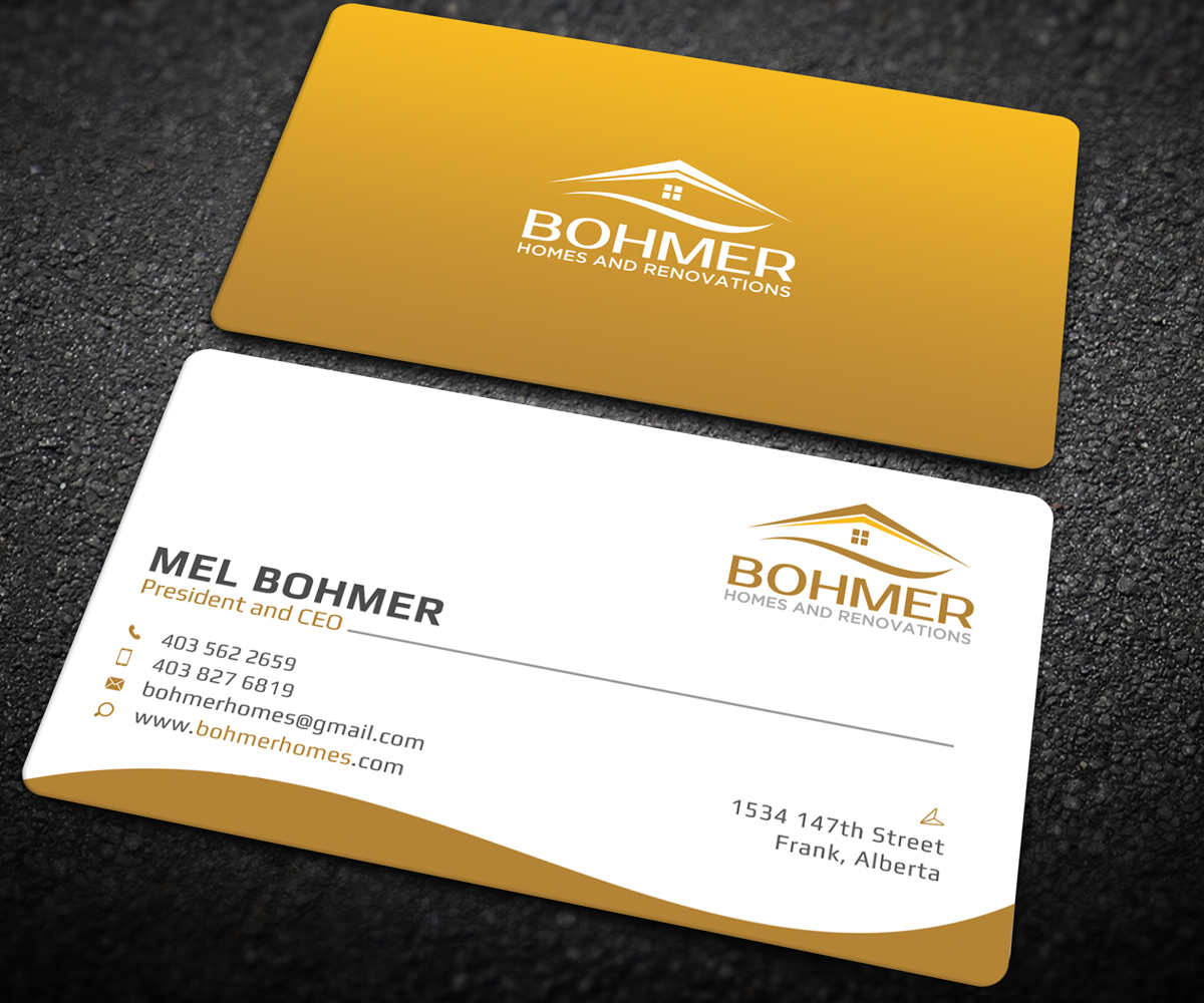 Business Card Design by Graphic Flame for Bohmer Homes and Renovations  | Design #14352236