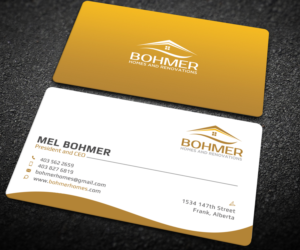 Business Card Design by Graphic Flame for Bohmer Homes and Renovations  | Design: #14352236