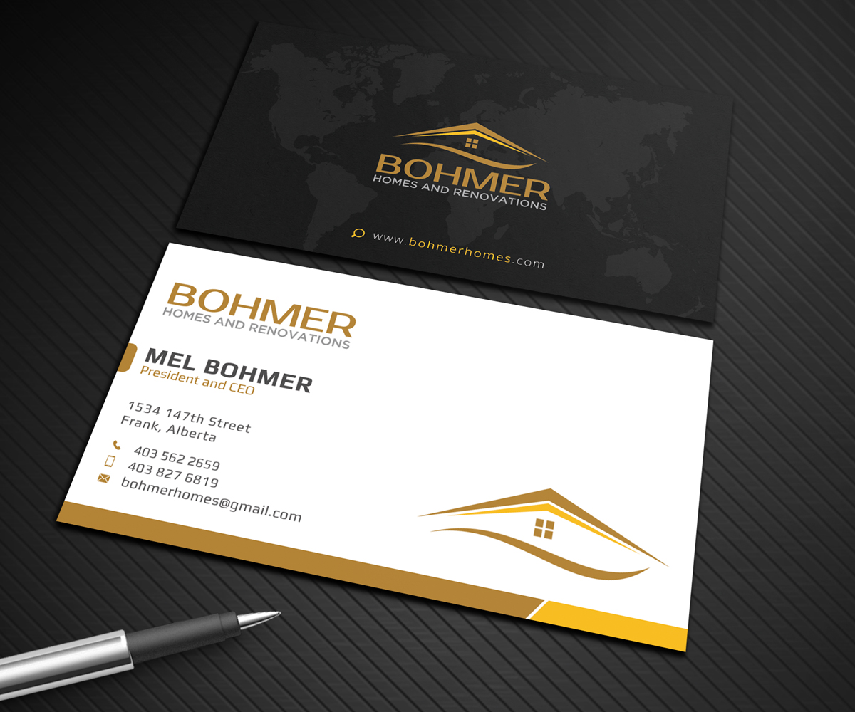 Business Card Design by Graphic Flame for Bohmer Homes and Renovations  | Design #14352252