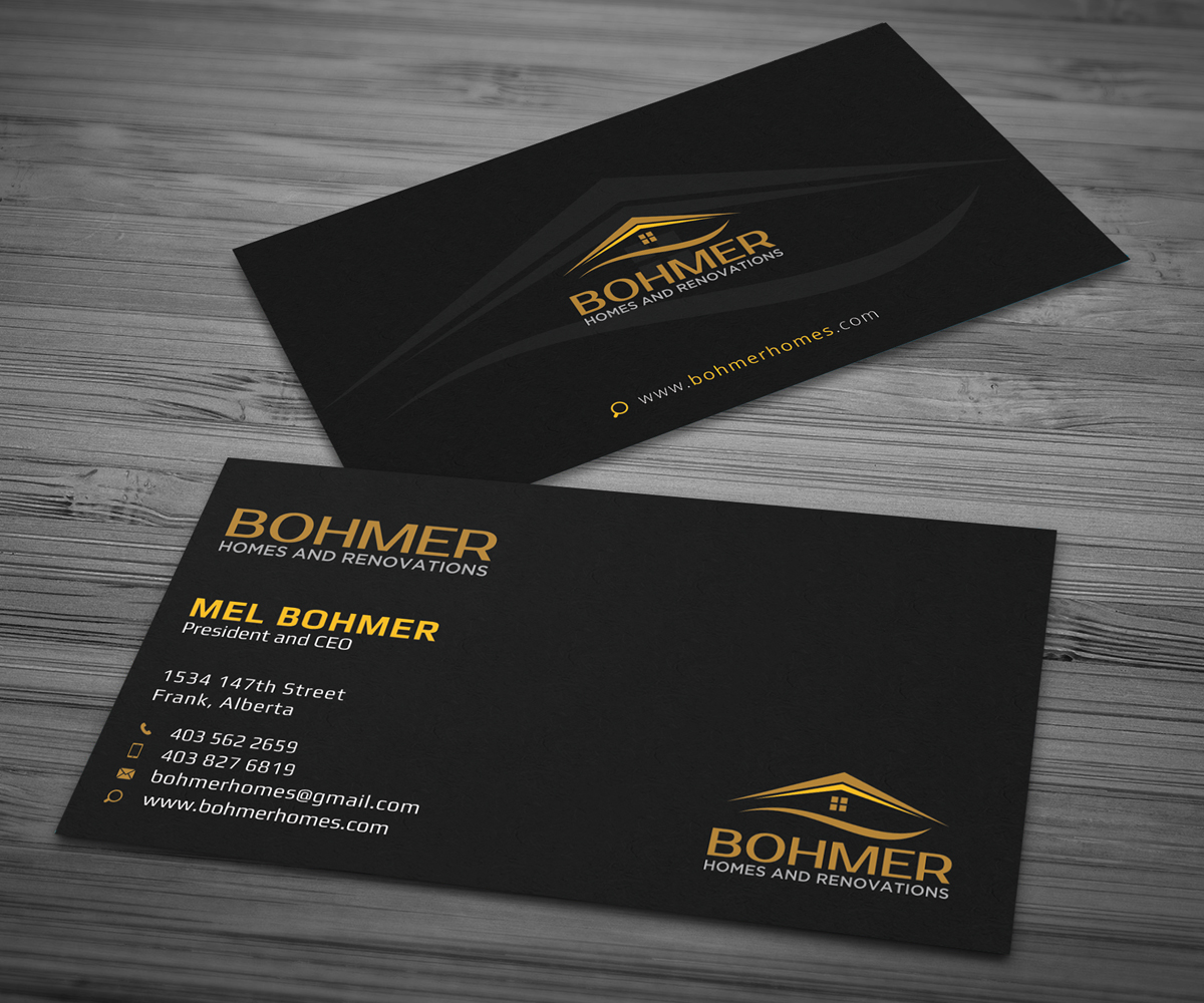 Diseño de Tarjeta de Presentación por Graphic Flame para Bohmer Homes and Renovations  | Diseño #14352254