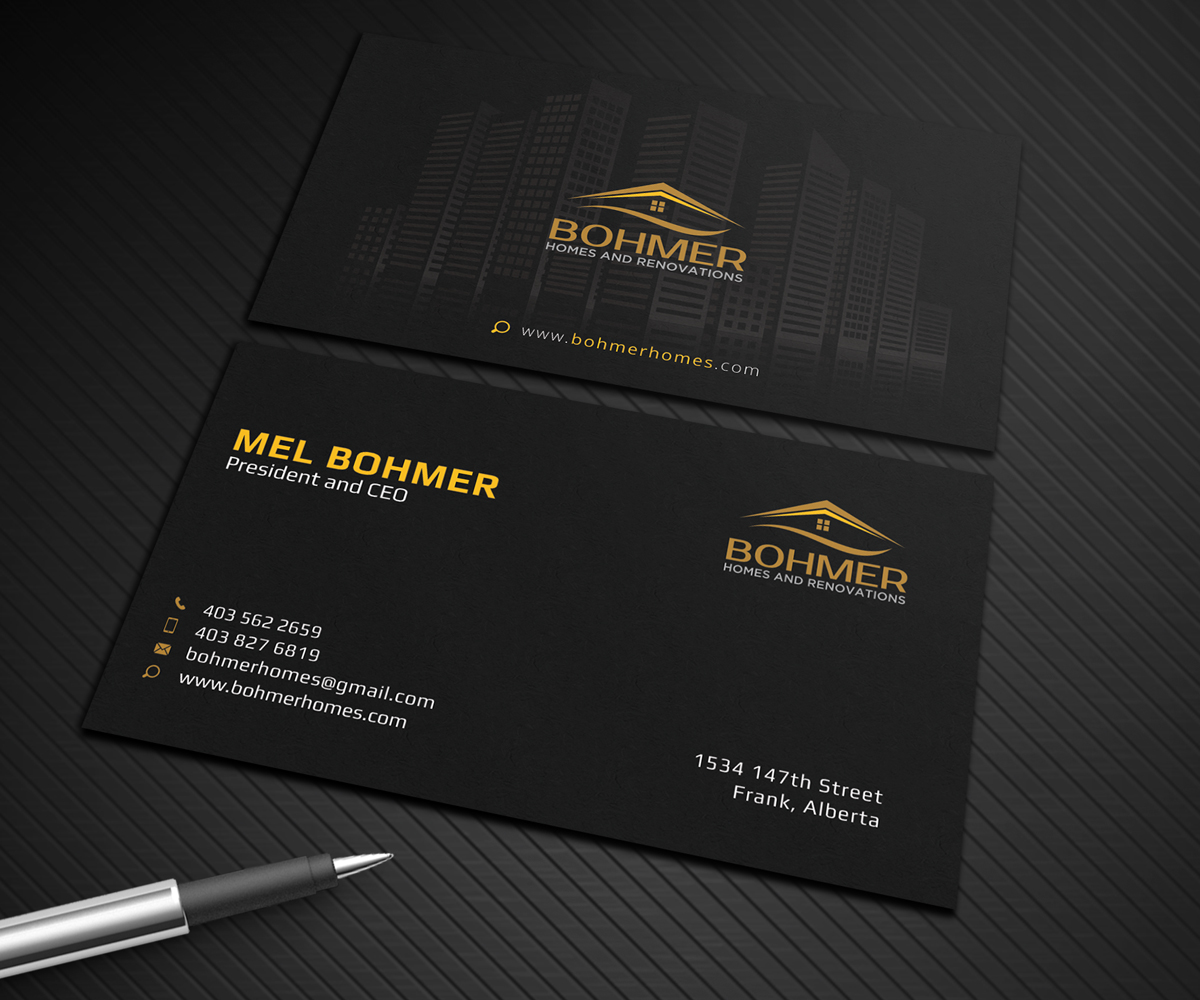 Diseño de Tarjeta de Presentación por Graphic Flame para Bohmer Homes and Renovations  | Diseño #14352255
