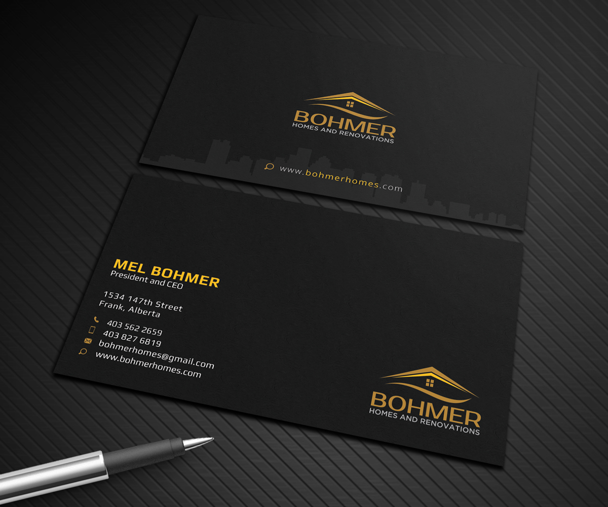 Diseño de Tarjeta de Presentación por Graphic Flame para Bohmer Homes and Renovations  | Diseño #14352256