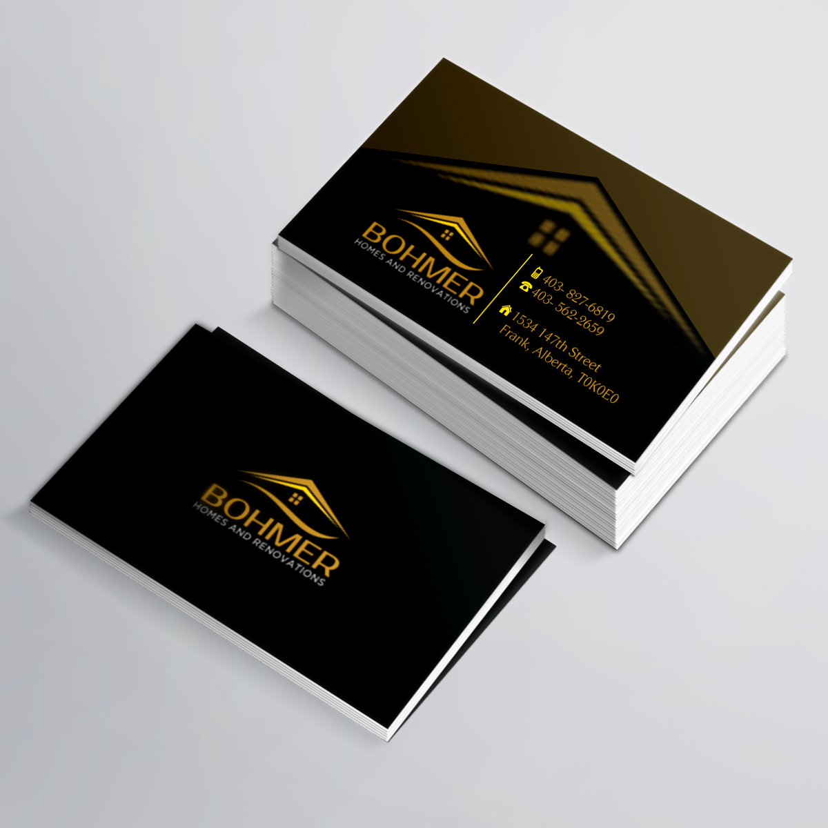 Diseño de Tarjeta de Presentación por e-graphics para Bohmer Homes and Renovations  | Diseño #14251656