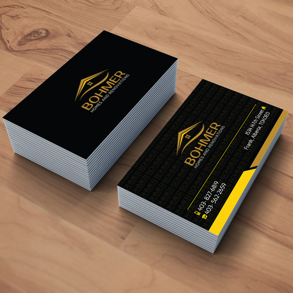 Diseño de Tarjeta de Presentación por e-graphics para Bohmer Homes and Renovations  | Diseño #14251660