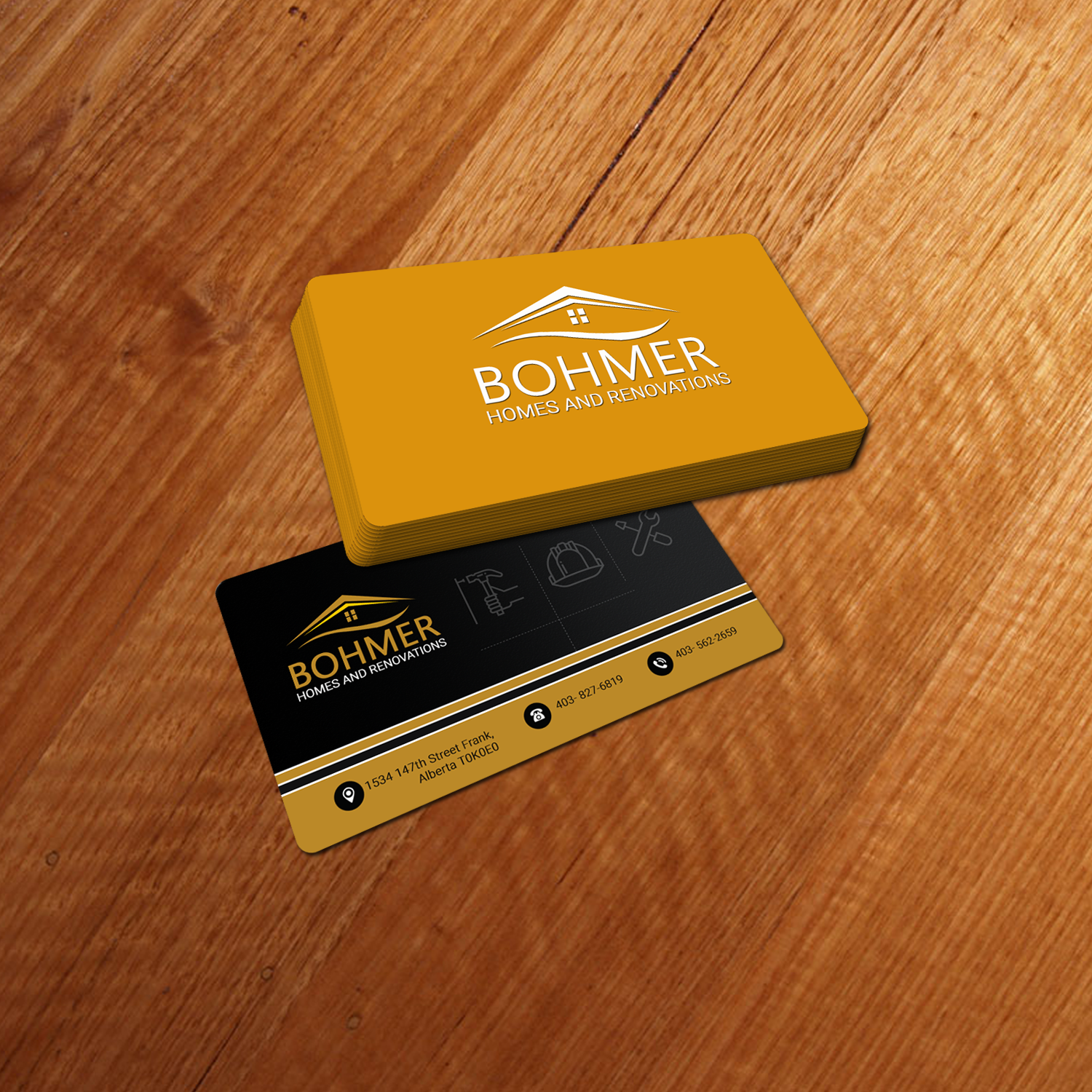 Business Card Design by Rajib Bhattacharya for Bohmer Homes and Renovations  | Design #14296118