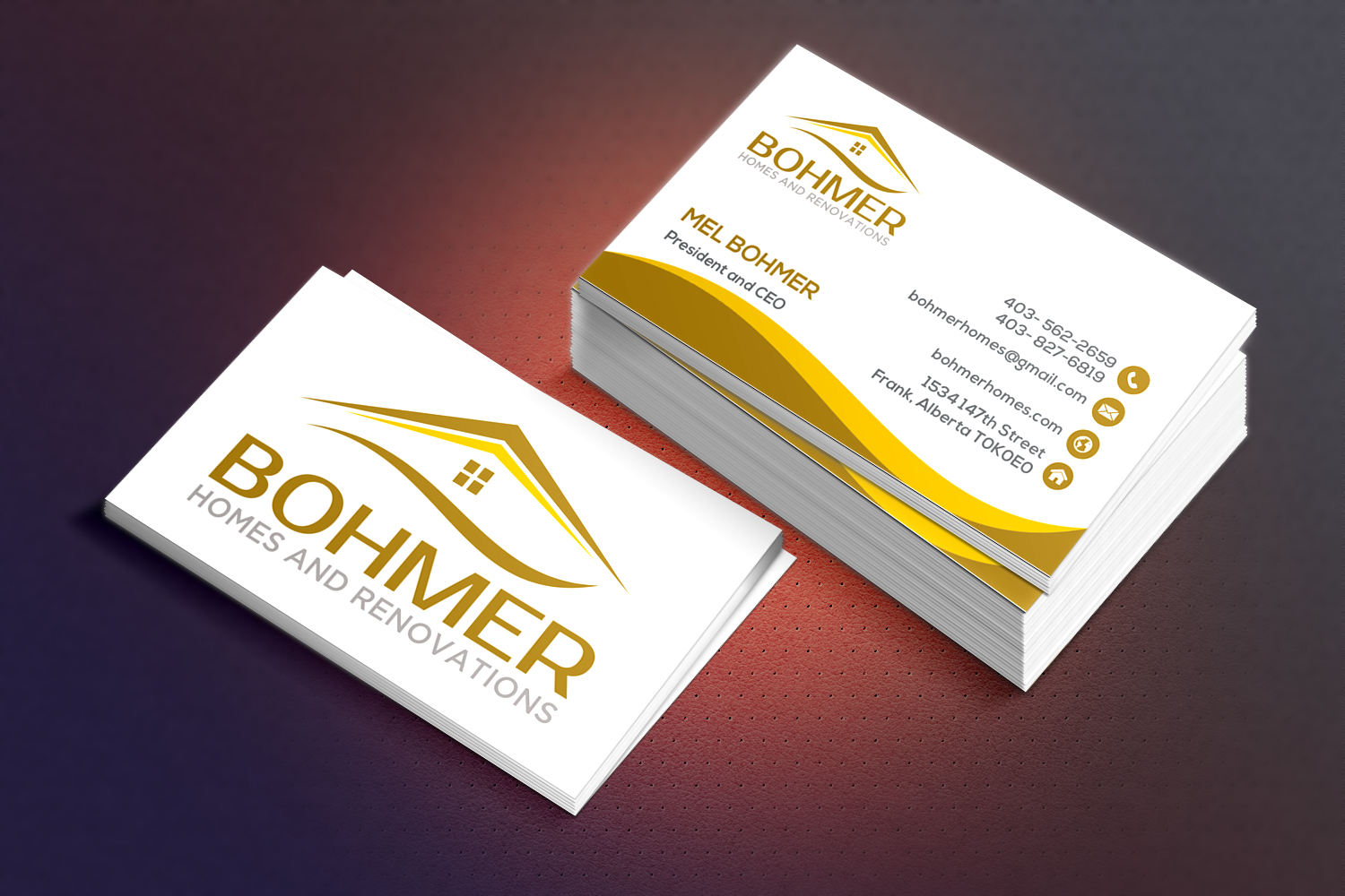 Diseño de Tarjeta de Presentación por Mai Duyen para Bohmer Homes and Renovations  | Diseño #14345348