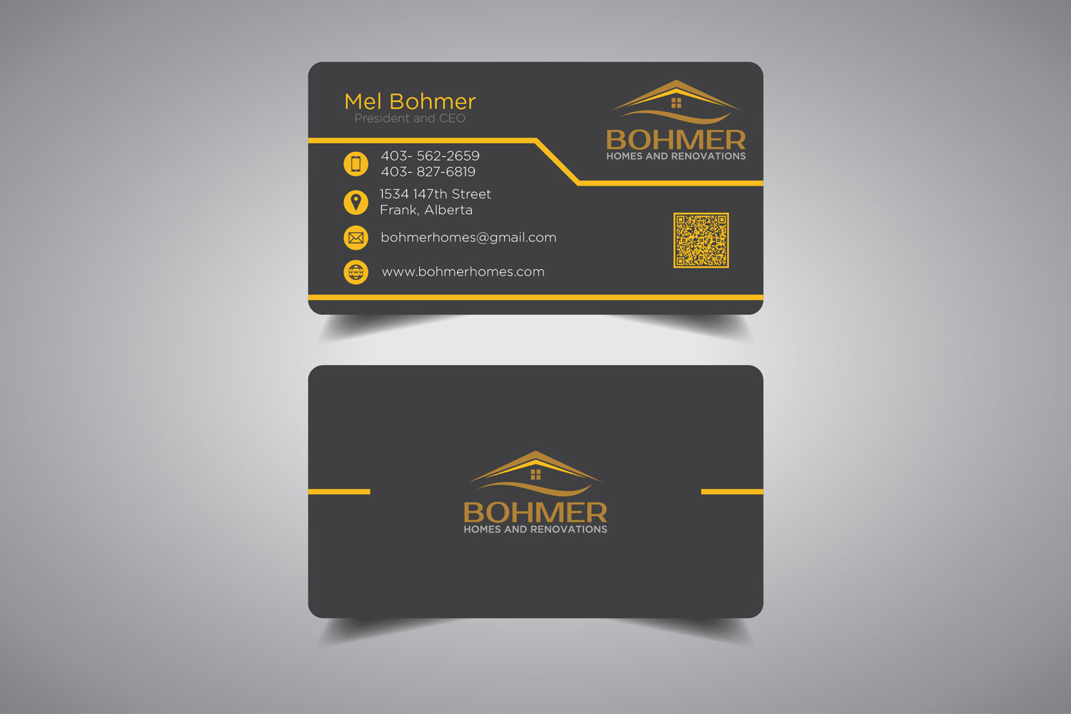 Diseño de Tarjeta de Presentación por promax58 para Bohmer Homes and Renovations  | Diseño #14303503