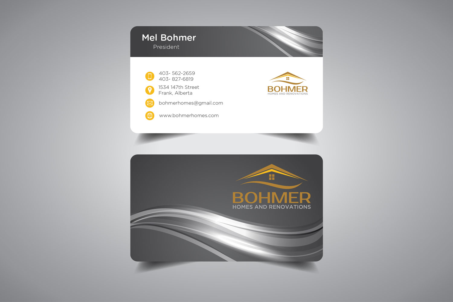 Business Card Design by promax58 for Bohmer Homes and Renovations  | Design #14324368