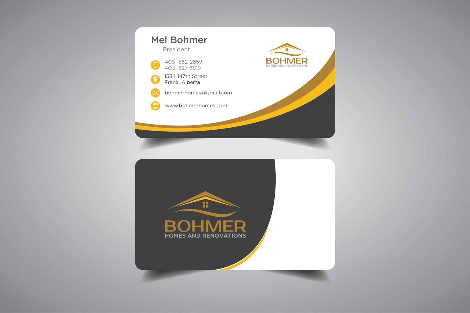 Diseño de Tarjeta de Presentación por promax58 para Bohmer Homes and Renovations  | Diseño #14324376