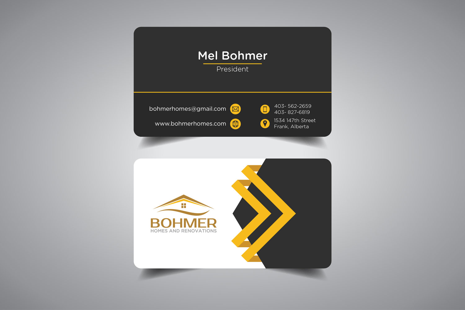 Business Card Design by promax58 for Bohmer Homes and Renovations  | Design #14328240