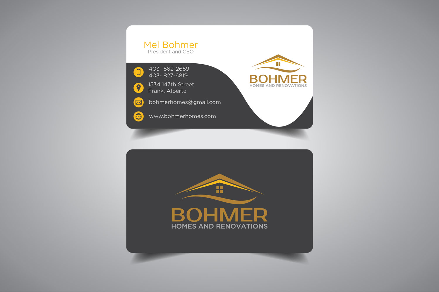Diseño de Tarjeta de Presentación por promax58 para Bohmer Homes and Renovations  | Diseño #14329500