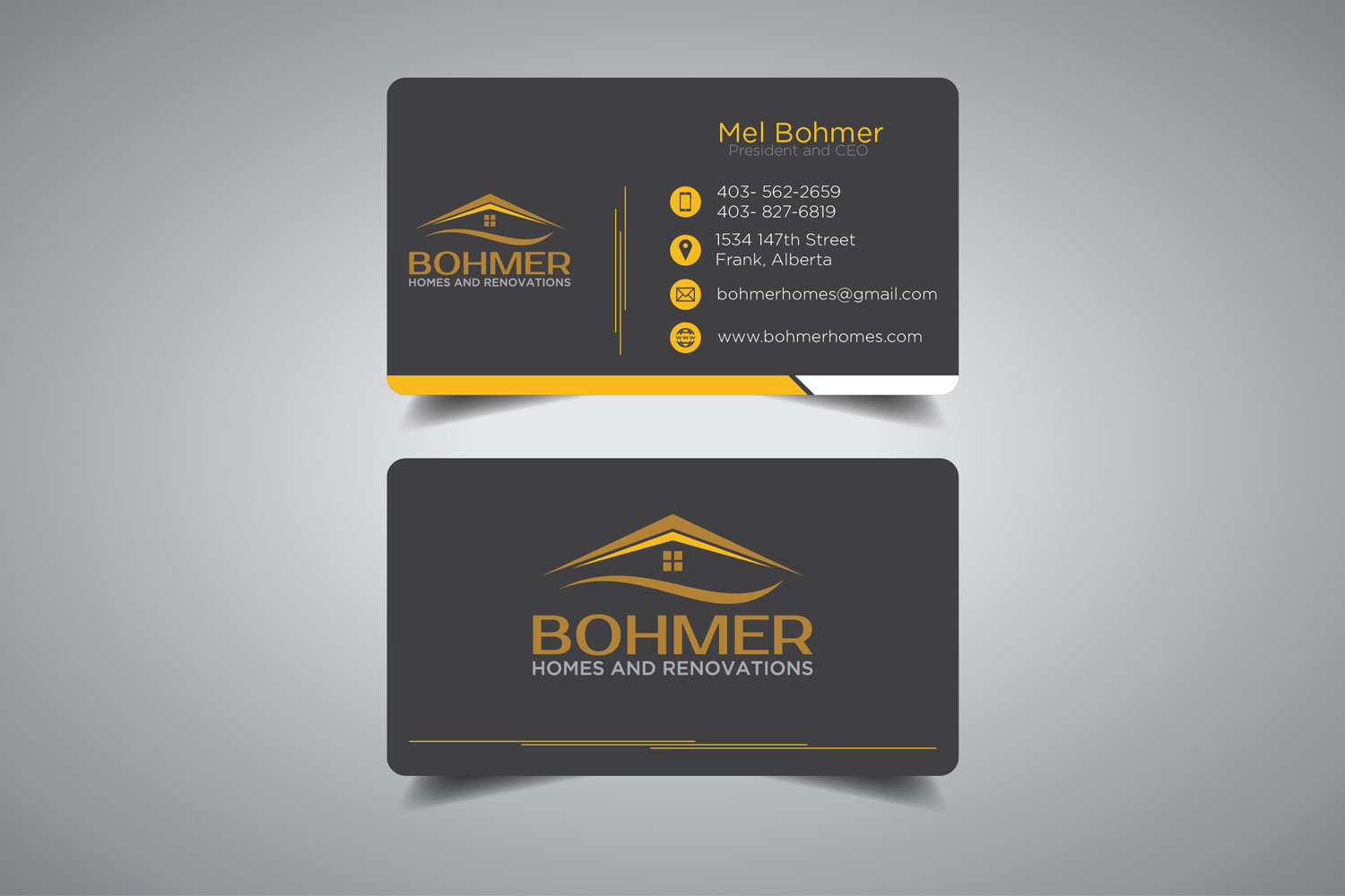 Diseño de Tarjeta de Presentación por promax58 para Bohmer Homes and Renovations  | Diseño #14329503