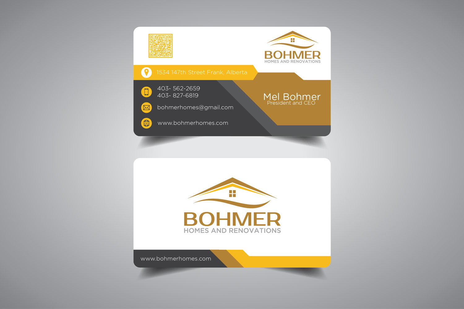 Diseño de Tarjeta de Presentación por promax58 para Bohmer Homes and Renovations  | Diseño #14329519