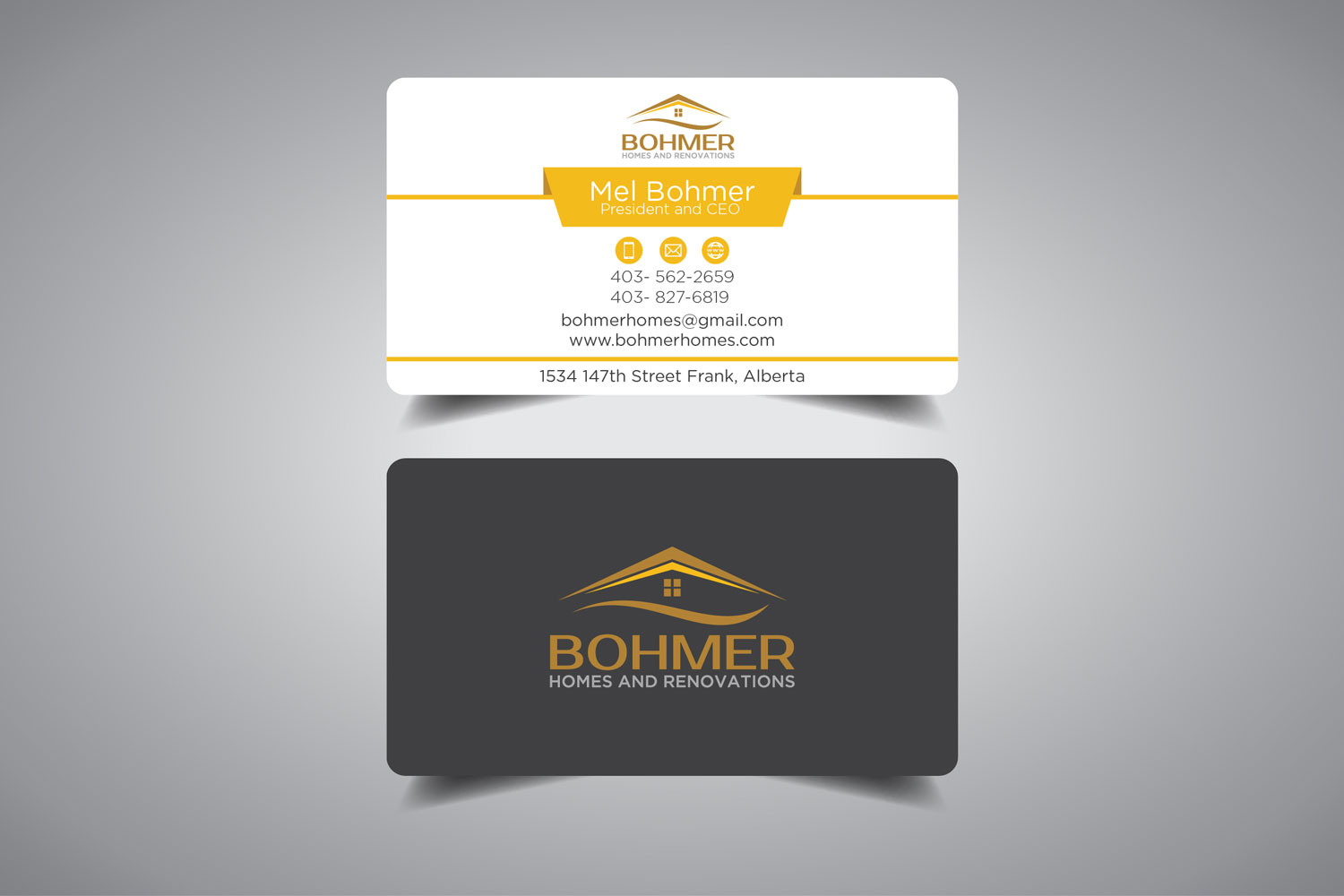 Business Card Design by promax58 for Bohmer Homes and Renovations  | Design #14343995