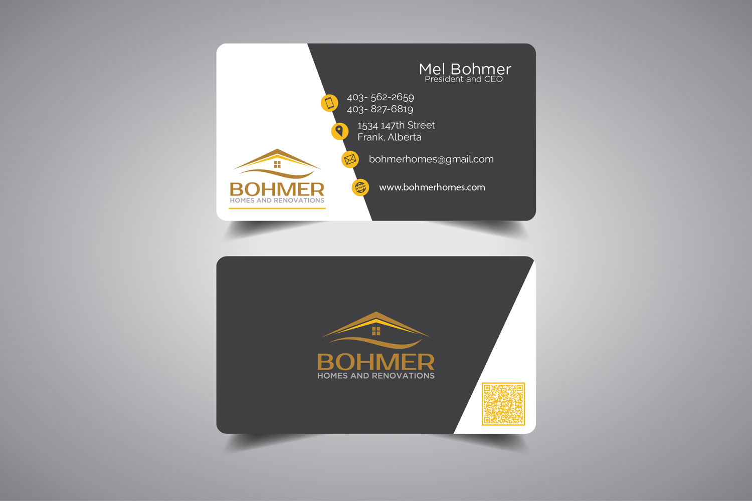 Business Card Design by promax58 for Bohmer Homes and Renovations  | Design #14344022