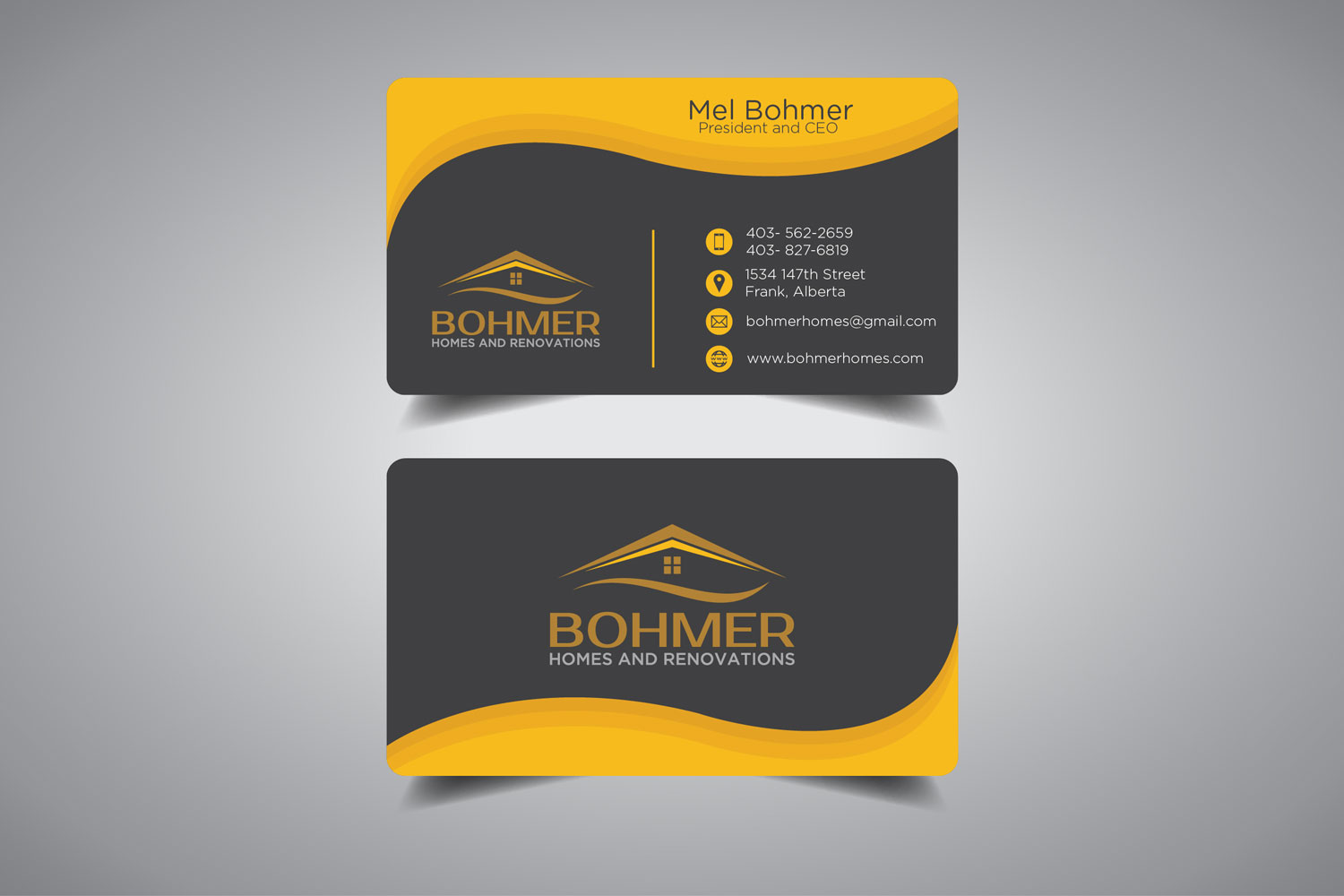 Diseño de Tarjeta de Presentación por promax58 para Bohmer Homes and Renovations  | Diseño #14344042