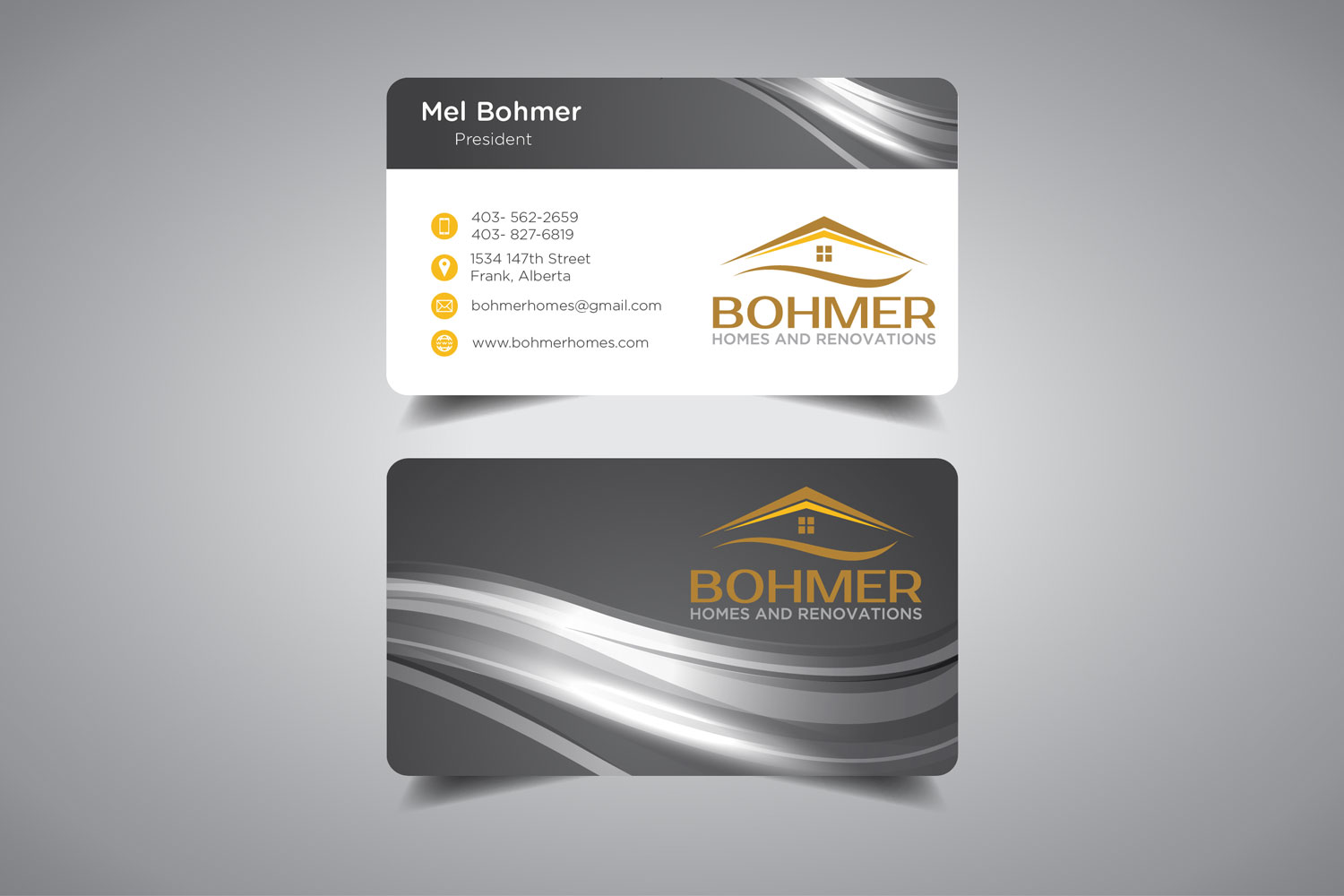Diseño de Tarjeta de Presentación por promax58 para Bohmer Homes and Renovations  | Diseño #14387554