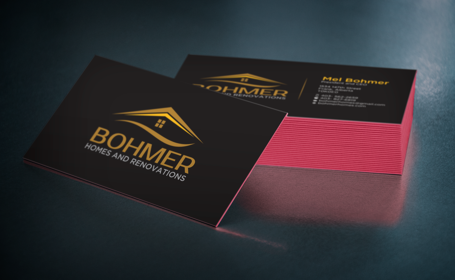 Business Card Design by Cun for Bohmer Homes and Renovations  | Design #14331635