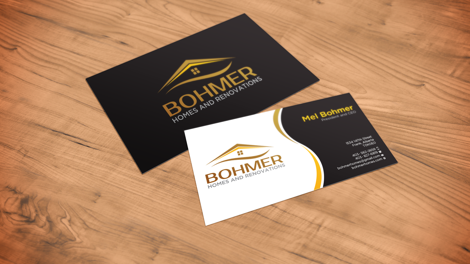 Business Card Design by Cun for Bohmer Homes and Renovations  | Design #14357121
