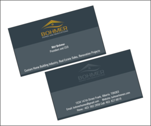 Business Card Design by ambicasunil1974 for Bohmer Homes and Renovations  | Design: #14315931
