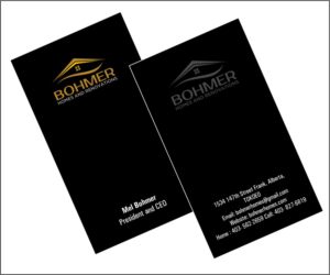 Business Card Design by ambicasunil1974 for Bohmer Homes and Renovations  | Design: #14315932