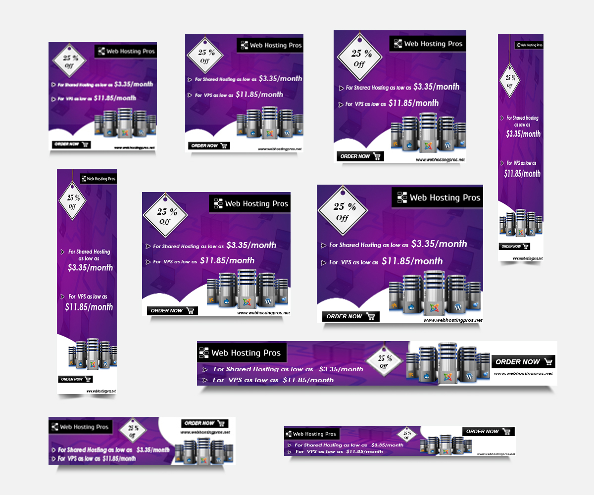 Modern Professional It Company Banner Ad Design For Web Hosting