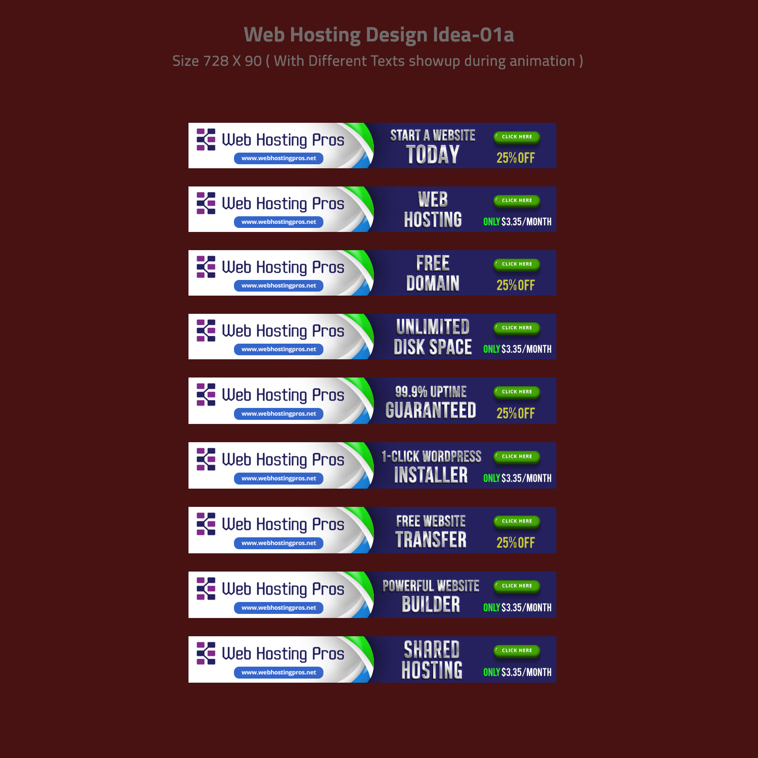 Banner Ad Design by Venkat for Web Hosting Pros | Design #12921524