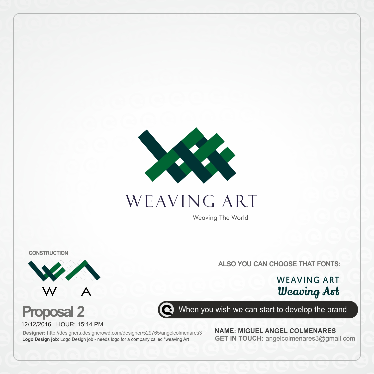 Diseño de Logo por angelcolmenares3 para Weaving Art | Diseño #12991268