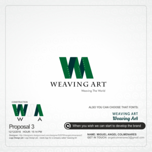 Logo Design by angelcolmenares3 for Weaving Art | Design: #12991270