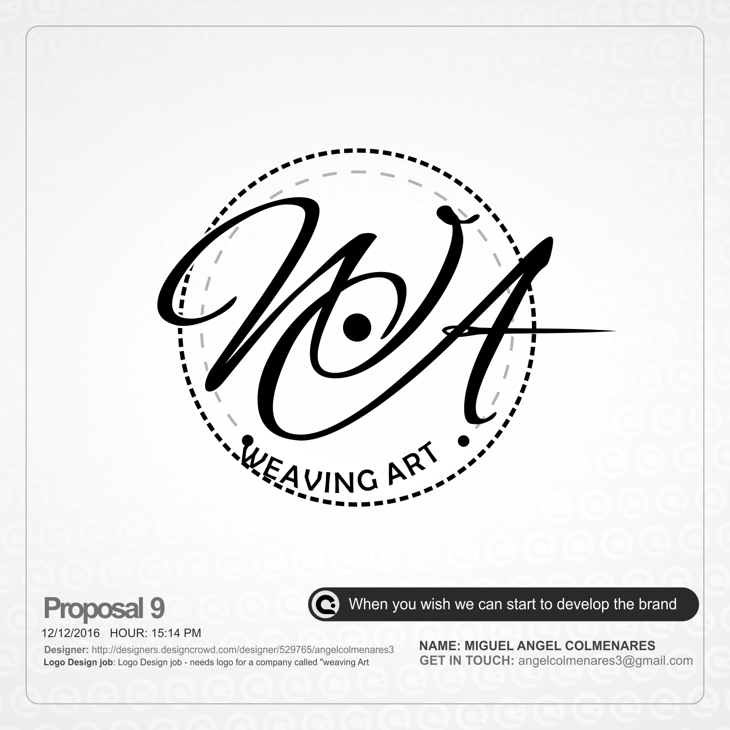 Logo Design by angelcolmenares3 for Weaving Art | Design #12991294