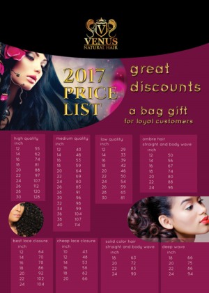 Flyer Design by gooddesign for Venus Natural Hair | Design: #12896980