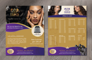 Flyer Design by alex989 for Venus Natural Hair | Design: #12911414