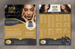 Flyer Design by alex989 for Venus Natural Hair | Design: #12911439