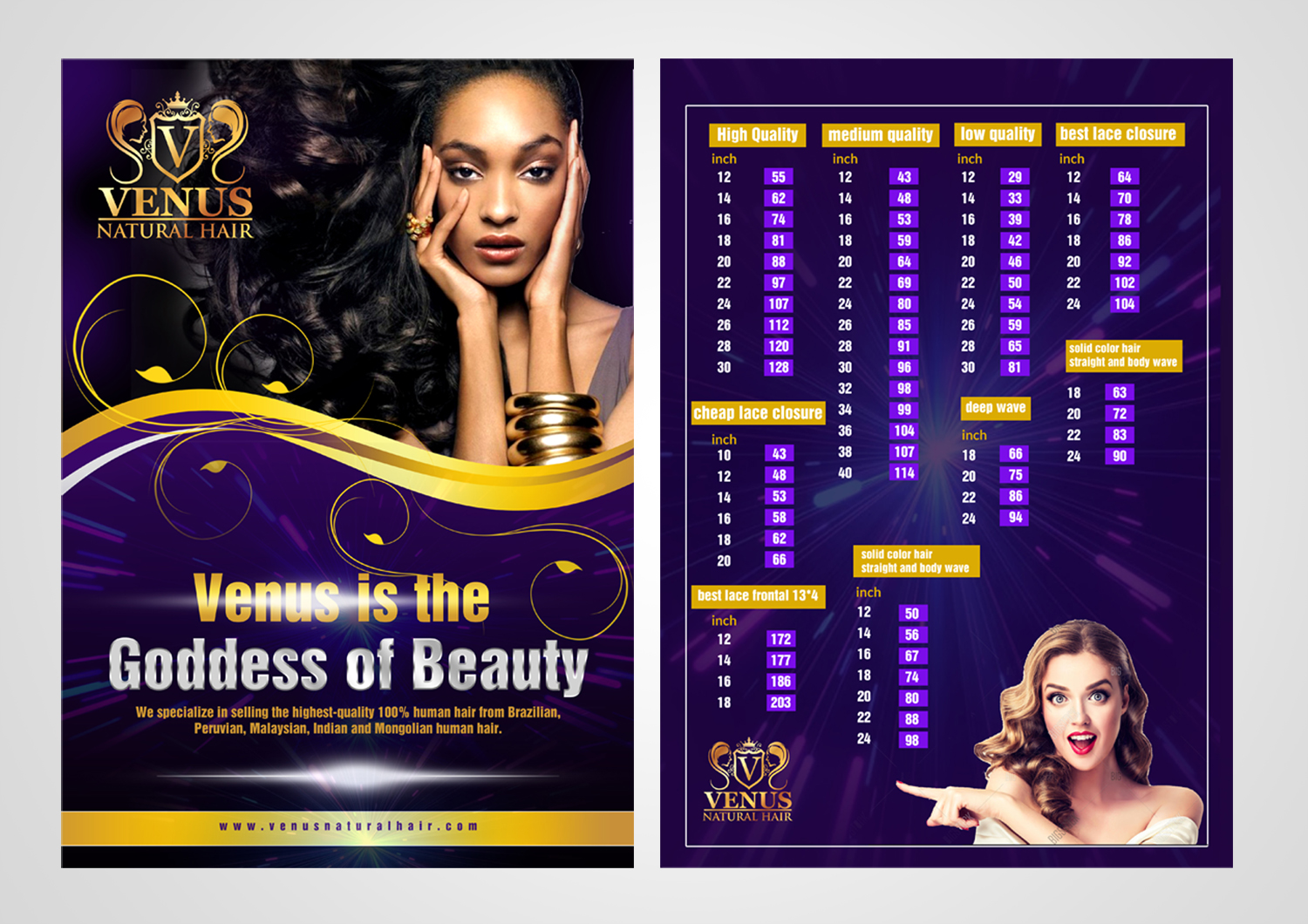 Flyer Design by debdesign for Venus Natural Hair | Design #12926598