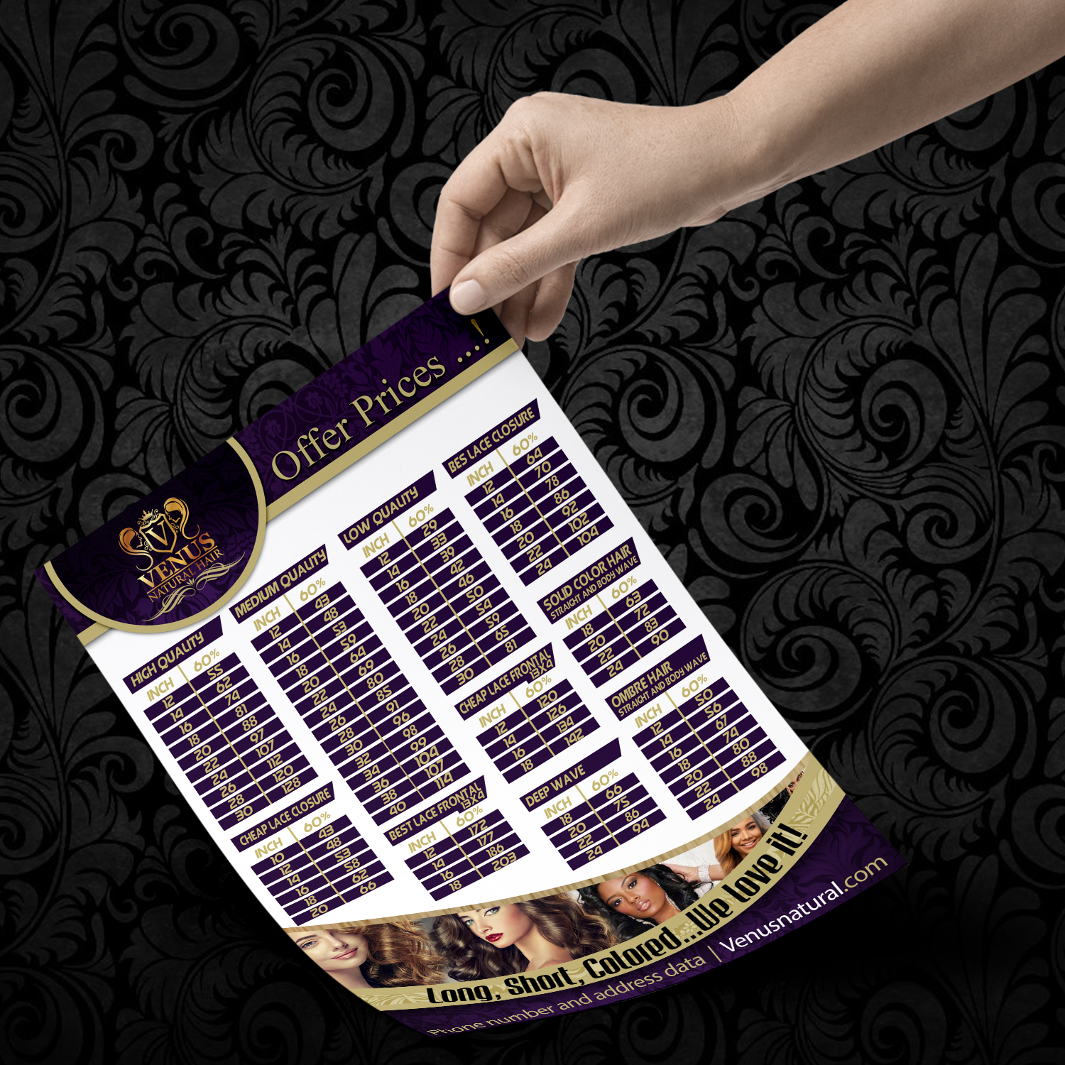 Flyer Design by ANDINA GRAPHIC DEVELOPMENTS for Venus Natural Hair | Design #12916407